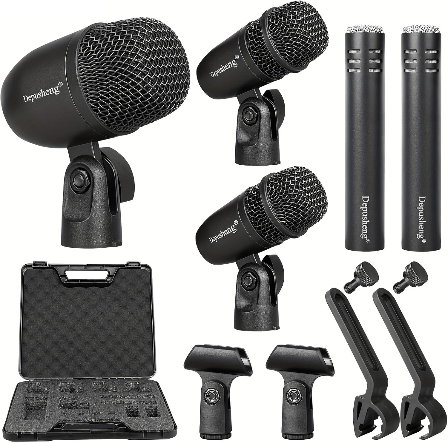 5-Piece Wired Dynamic Drum Mic Kit for Superior Sound Quality
