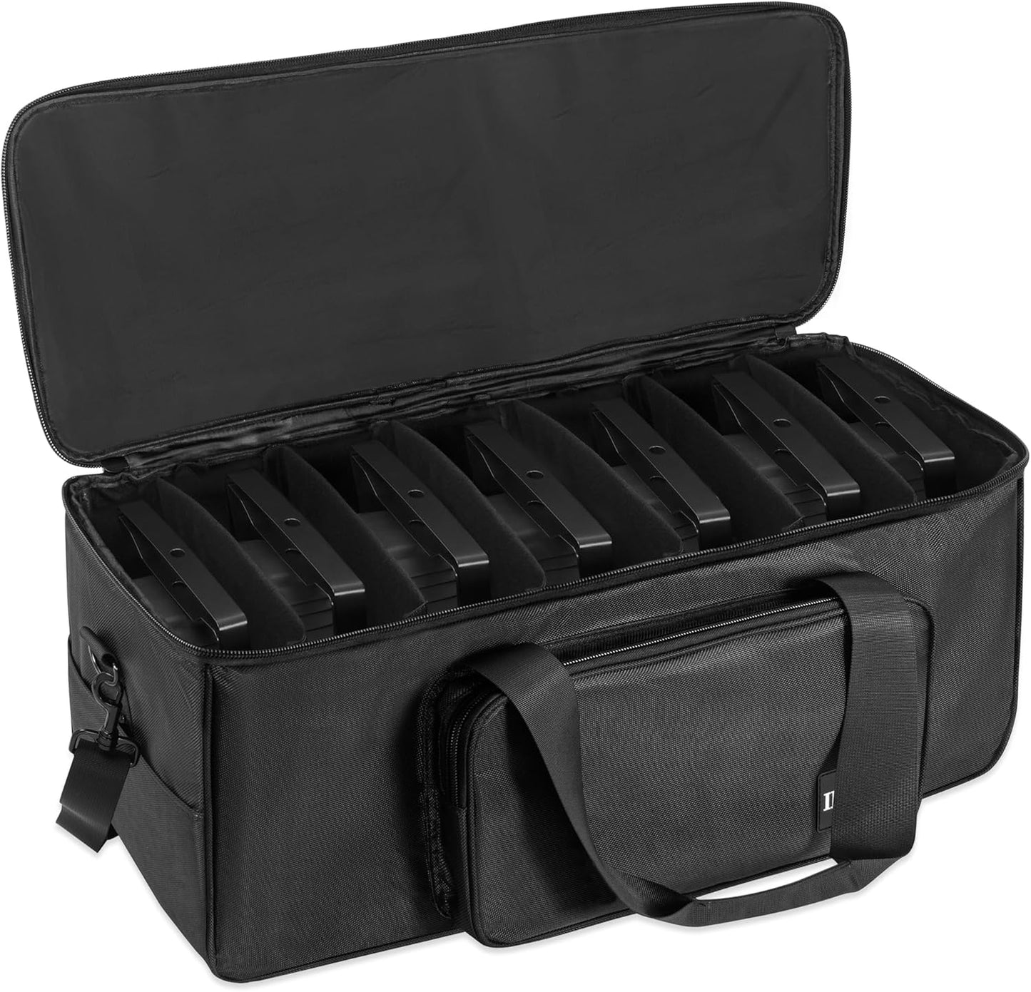 DJ Par Light Bag for 8 Lights with Padded Protection and Dividers