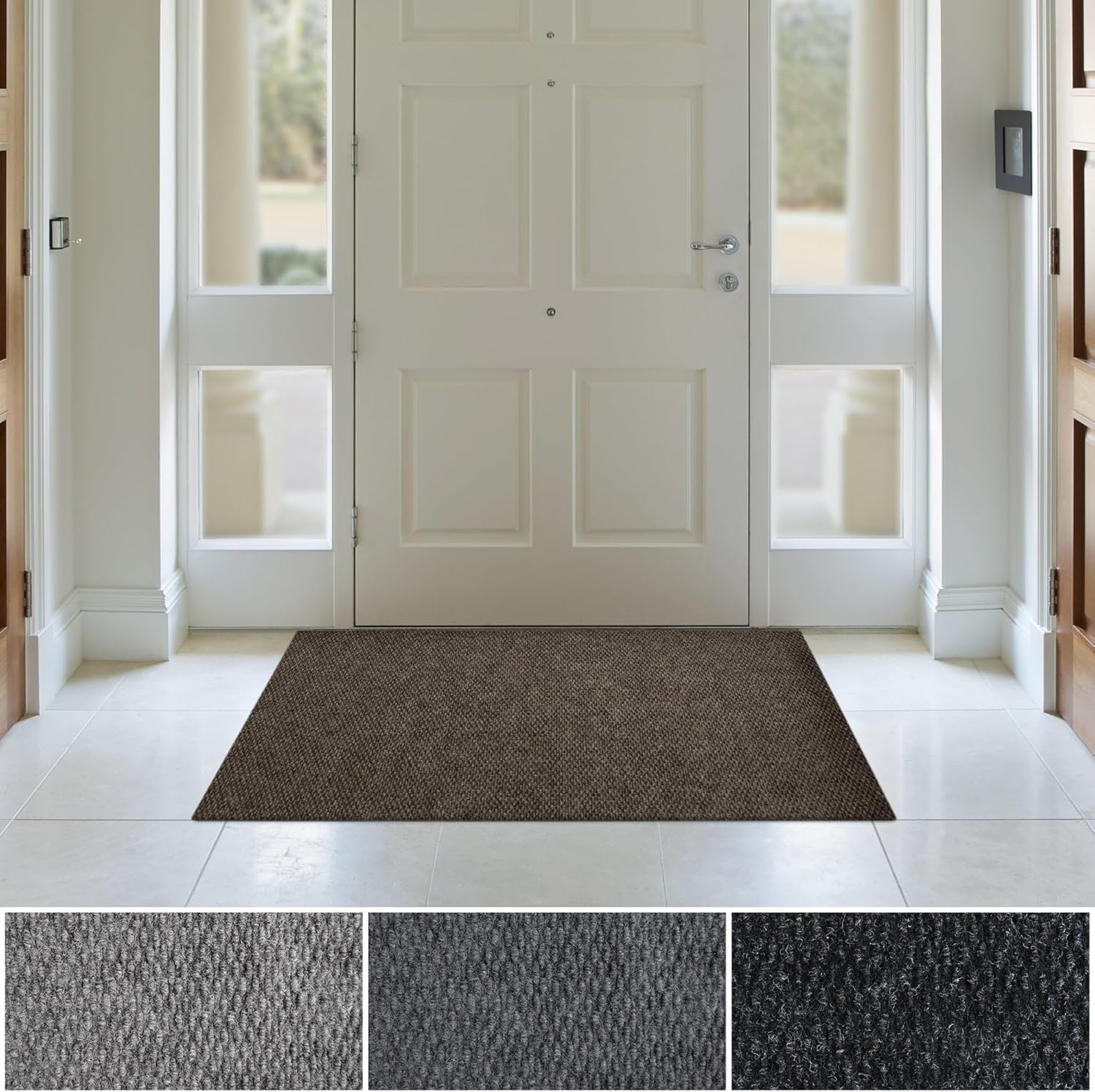 iCustomRug Entryway Door Mat 3x6ft Brown for High Traffic Areas