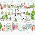 Pink Holiday Village Cocktail Napkins, 3-Ply Paper, 20-Count