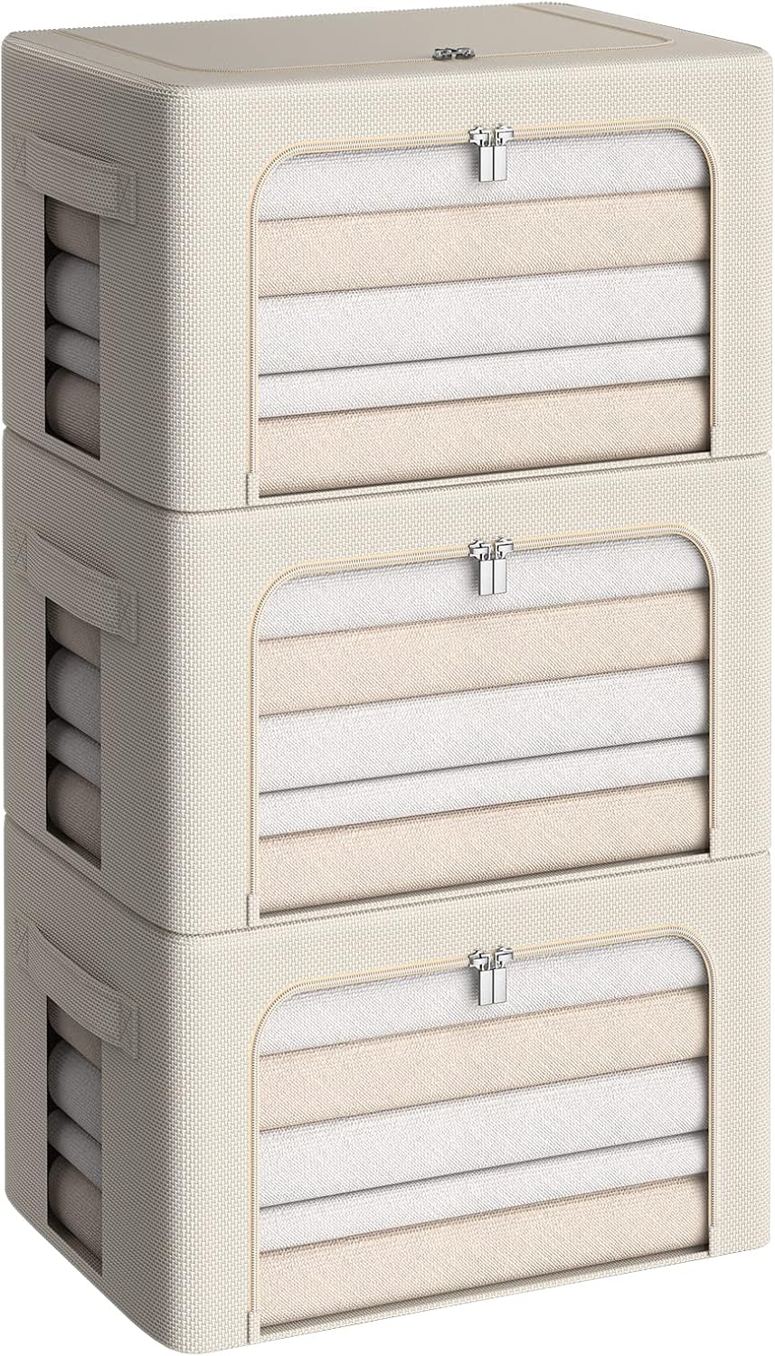3Pack Frame Storage Box - Foldable Stackable Organizer Set