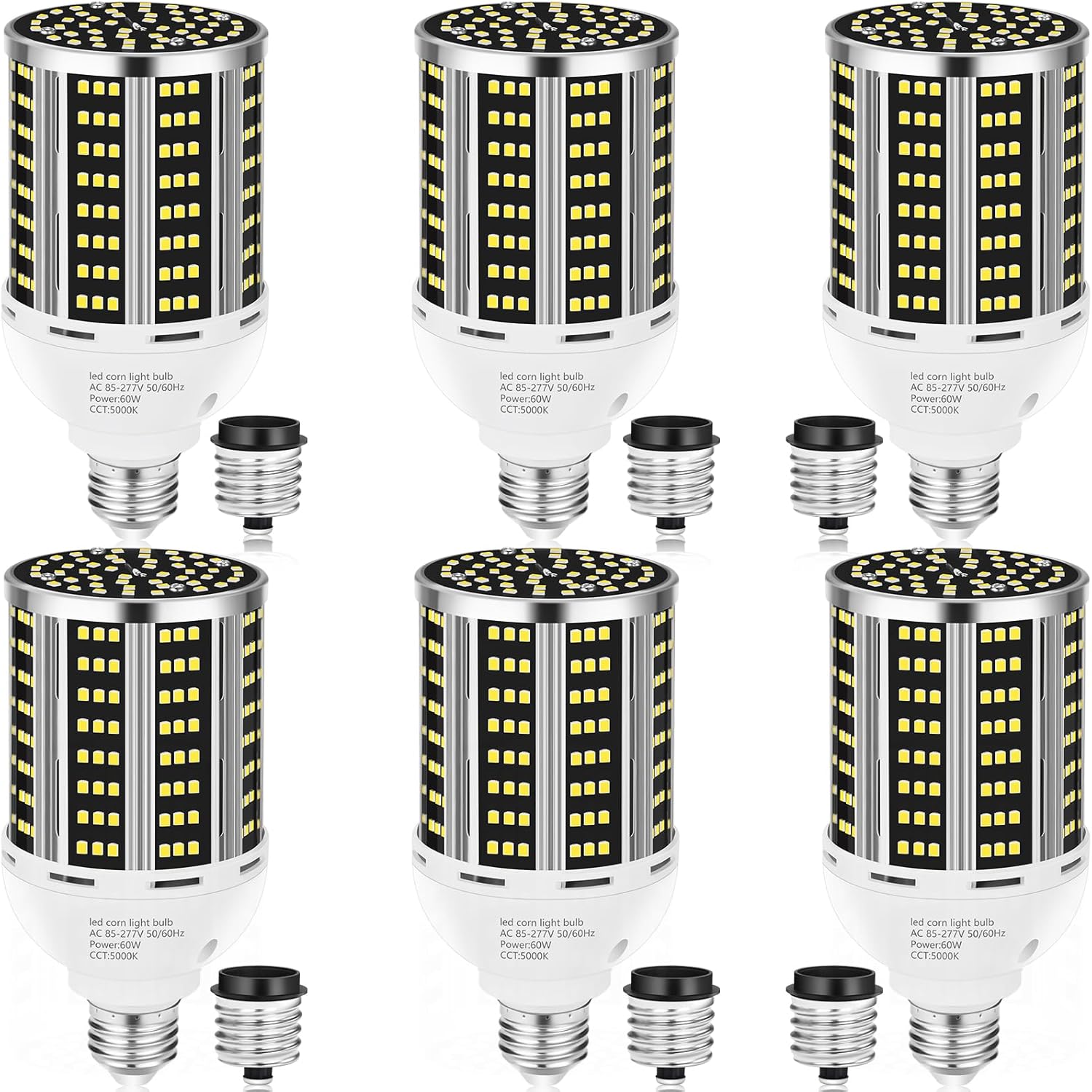 YANYCN 65W LED Corn Light Bulb 6 Pack for Bright Lighting