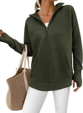 PRETTYGARDEN Womens Fall 2025 Long Sleeve Zip Up Cardigan - Cozy