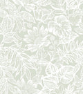 Peel and Stick Light Green Tropical Leaf Wallpaper - Removable Decor