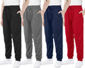 Boys Mesh Athletic Pants 4-Pack - Lightweight Active Sweatpants