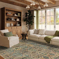5x7 Area Rug Brown Vintage Retro Boho - Washable Low Pile Rug