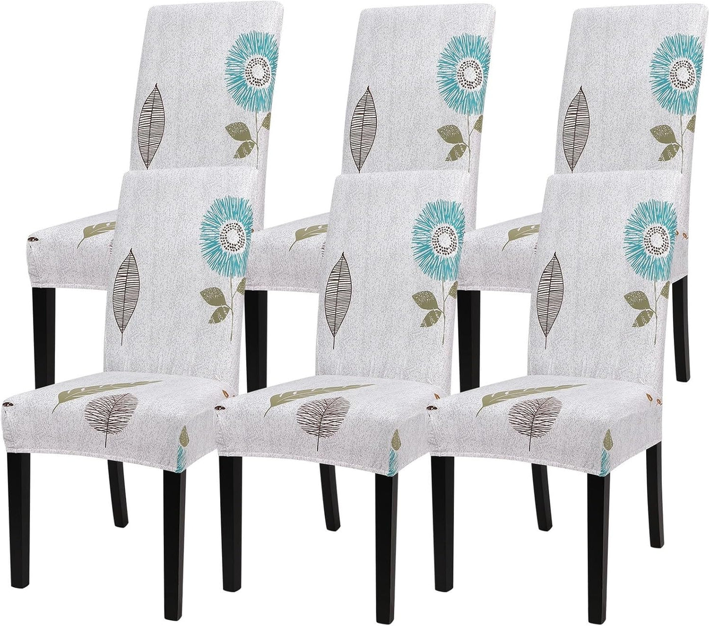 SearchI Printed Dining Room Chair Covers Set of 6 for Style