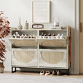 Large Rattan Shoe Storage Cabinet with 4 Flip Drawers - Space Saving