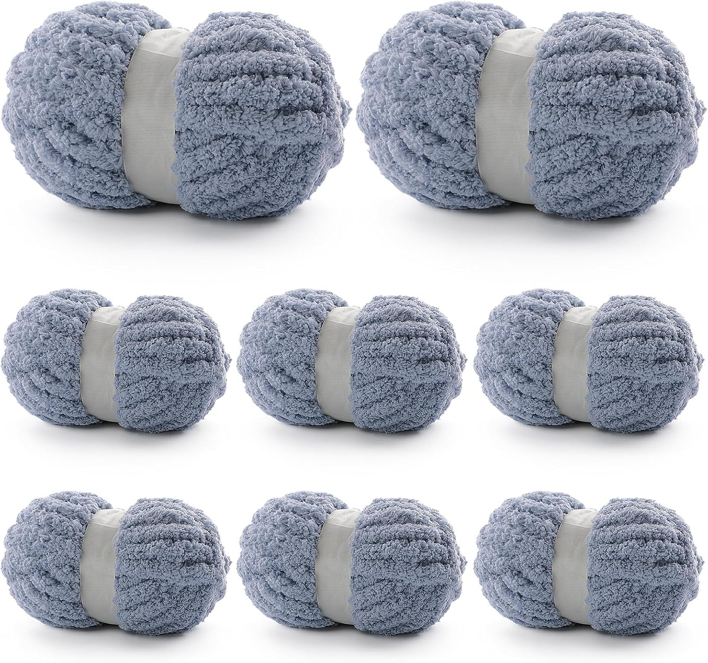 8 Pack Chunky Yarn for Hand Knitting - Soft Chenille Yarn