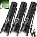 3 Pack Rechargeable Flashlight High Lumens - 99,000LM Super Bright LED