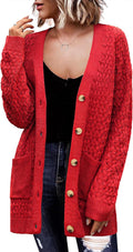 Zeagoo Womens Long Sleeve Chunky Cable Knit Cardigan - Cozy Layering