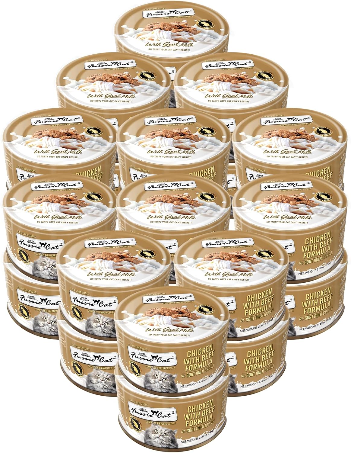 Fussie Cat Wet Canned Cat Food with Goat Milk for Cats
