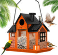 Solar Bird Feeders House for Outside Hanging - Large Capacity Light