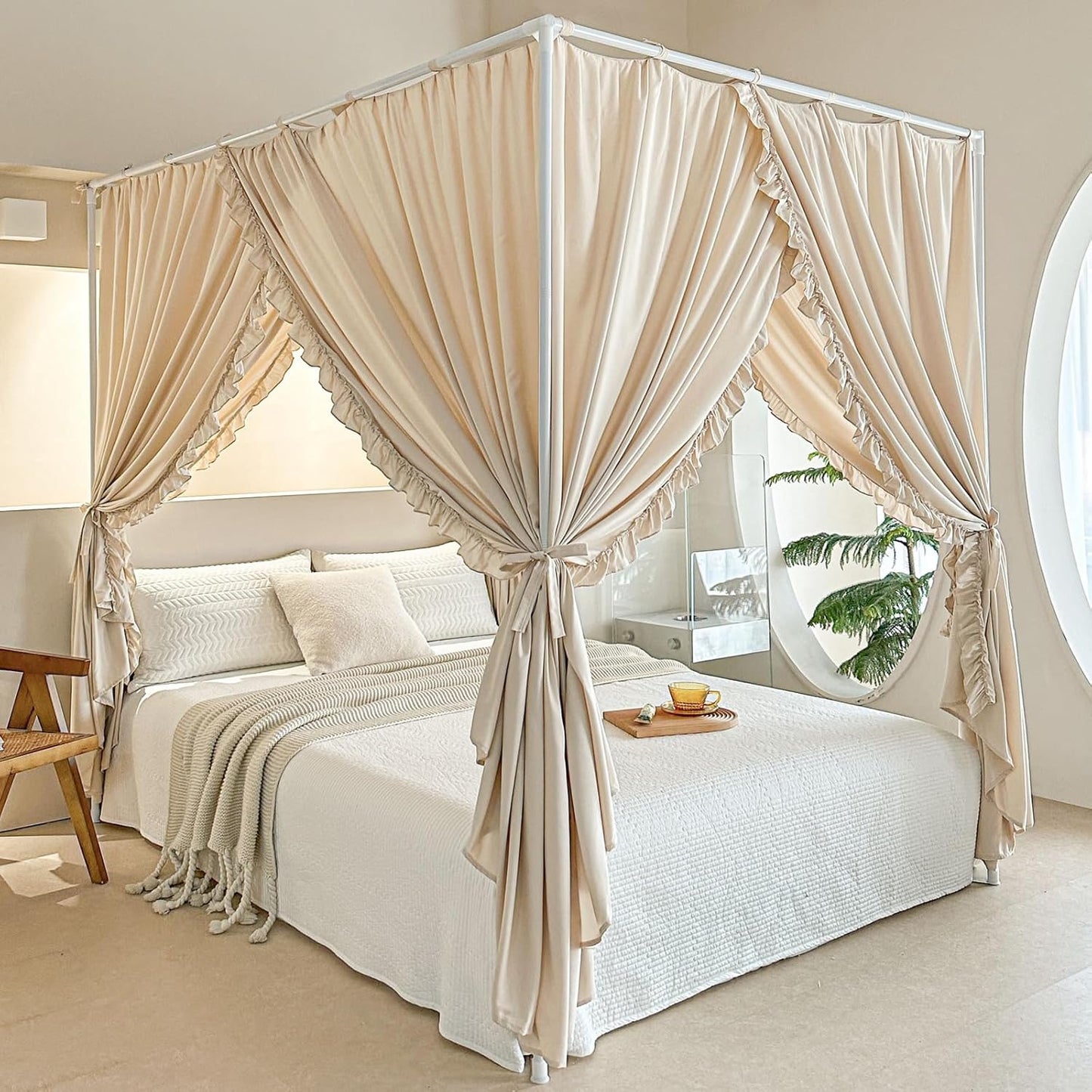 Windproof Princess Bed Canopy - Lightproof Drapes | AIKASY