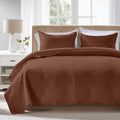 FLYMME King/Cal King Quilt Bedding Set - Lightweight Geometric