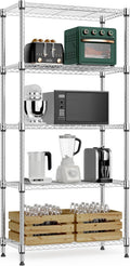 1250 lbs 5 Tier Metal Storage Shelf - Narrow Space Organizer