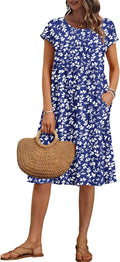 AUSELILY Women's Summer Knee-Length Loose Dress - Comfortable Fit