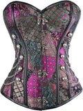 Charmian Spiral Steel Boned Steampunk Gothic Bustier Corset - Sleek