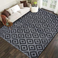 SAND MINE Waterproof Outdoor Rug 8x8 ft - Reversible Black Grey