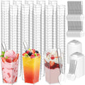 3 Oz Mini Dessert Cups with Lids and Spoons - 600 Pc Party Set