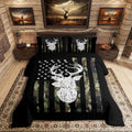 American Flag Comforter Set Full Size Camo Deer Bedding - Reversible