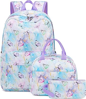 BTOOP Girls School Backpack Set with Insulated Lunch Tote Bag