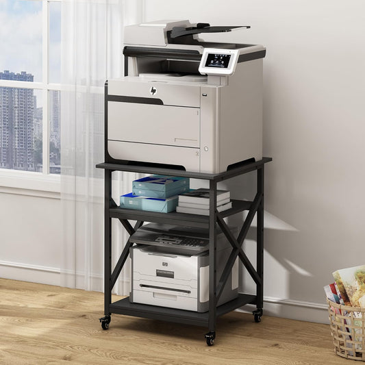 Fannova Large Printer Stand with Adjustable Shelf - Organize Efficiently!