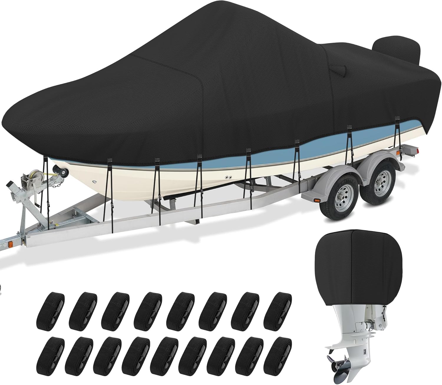 Center Console Boat Cover 16-18.5ft - Heavy Duty Waterproof