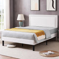 Queen Size Bed Frame with Adjustable Upholstered Headboard - Velvet