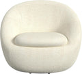 HomePop 360 Round Barrel Swivel Sofa Chair - White Sherpa Comfort