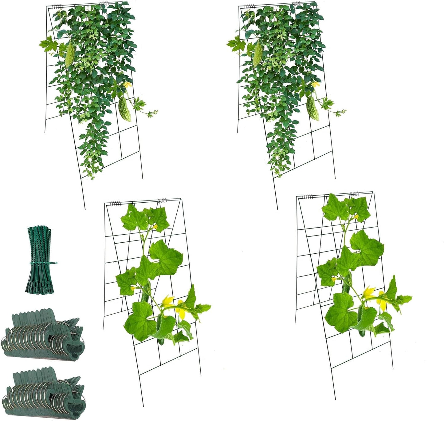 Garden Cucumber Trellis A-Frame Folding Plant Support 4 Pack