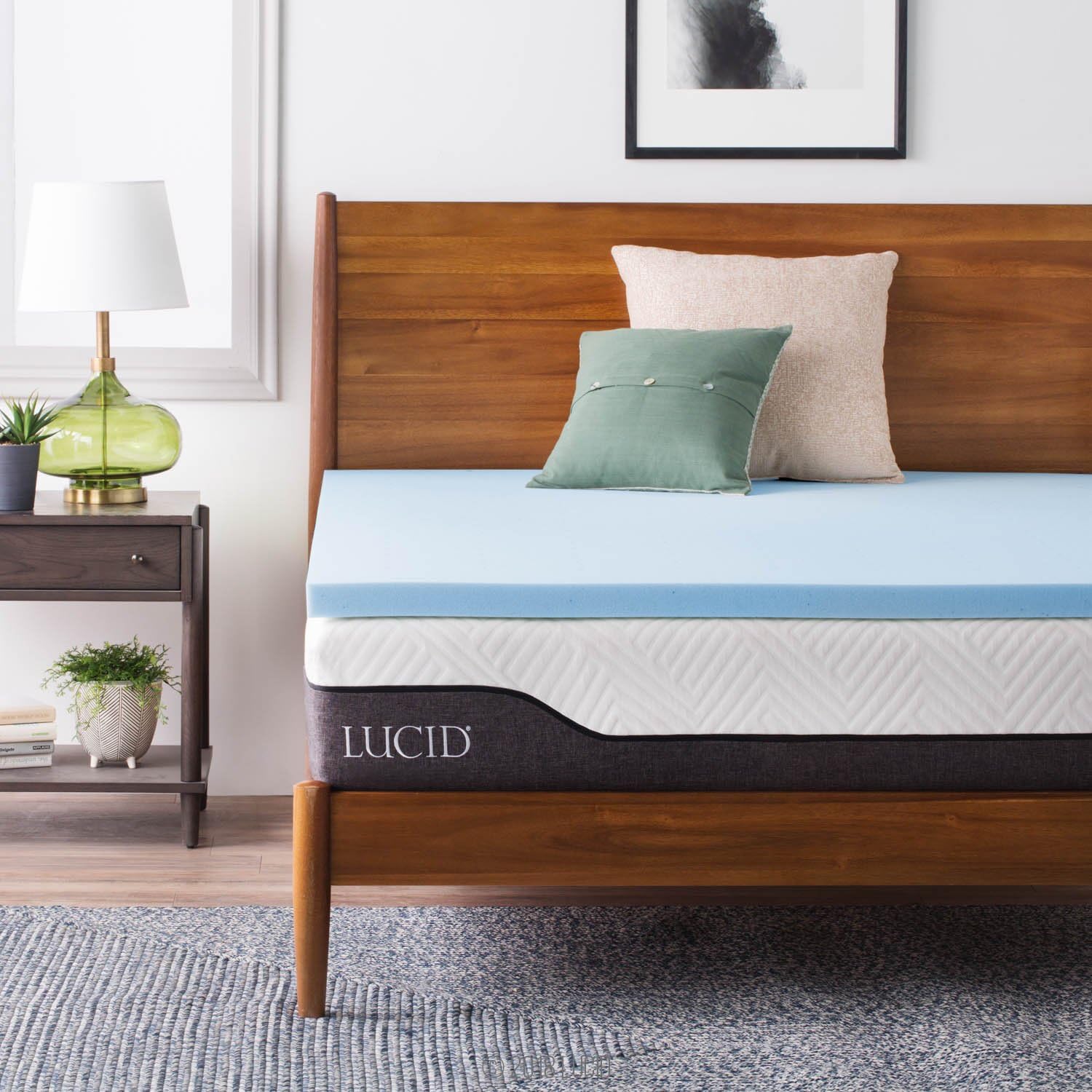 LUCID 2-Inch Ventilated Gel Infused Memory Foam Mattress Topper