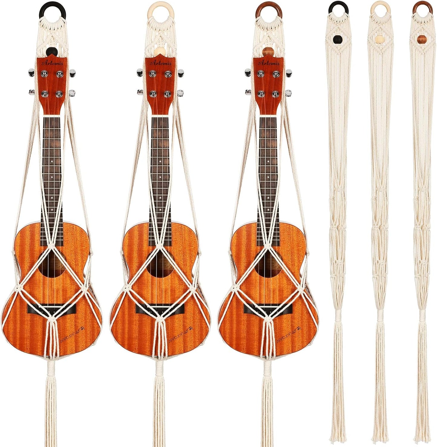 Boho Macrame Ukulele Wall Mount - Stylish & Secure!