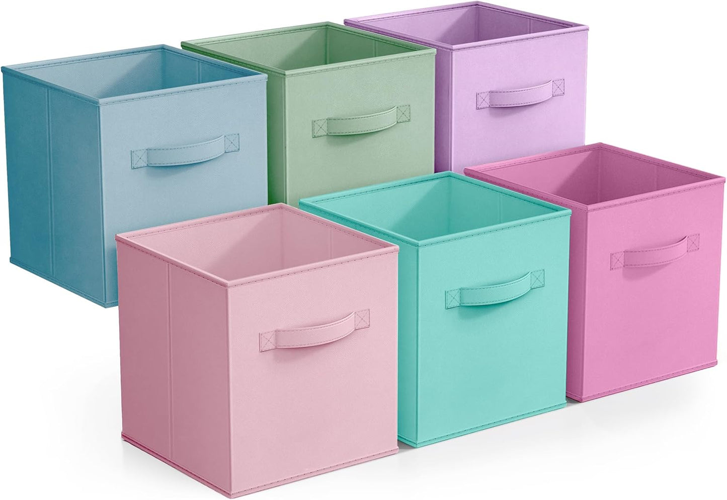 Sorbus Fabric Storage Cubes - 6 Foldable Bins for Organizing