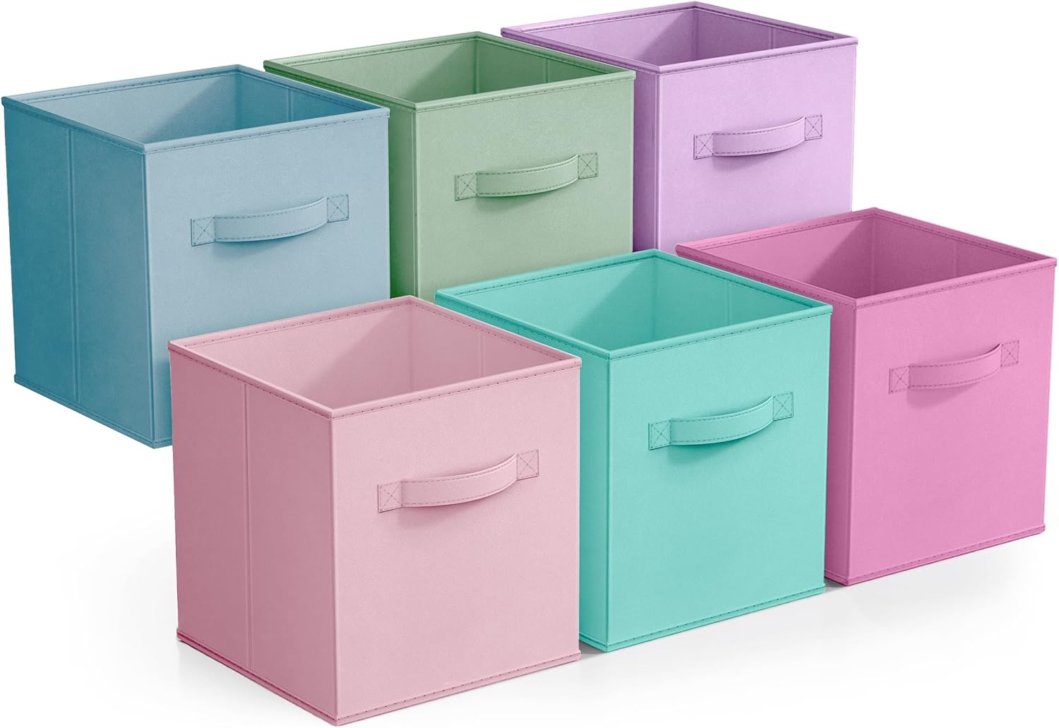 Sorbus Fabric Storage Cubes - 6 Foldable Bins for Organizing