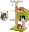 50 in Pink Flower Cat Tree for Large Cats - Stable, Roomy Condo