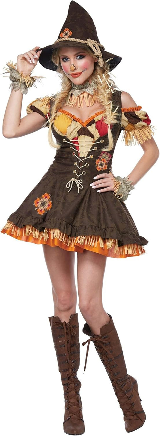 Sassy Scarecrow Costume for Women - 2X-Large Brown Outfit