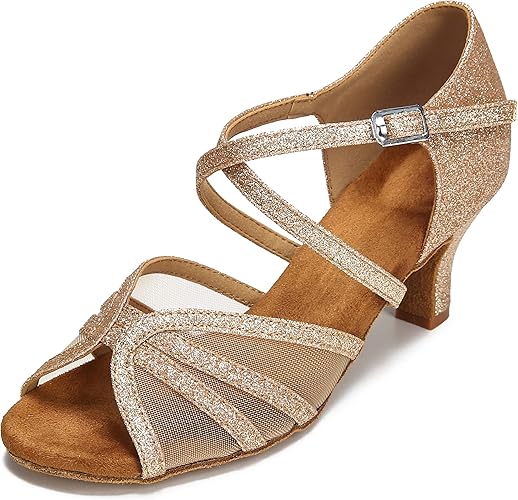 CLEECLI Women's Ballroom Dance Shoes for Latin Salsa Dancing
