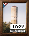 Vintage Rustic Bronze 17x29 Picture Frame - Handmade Solid Wood