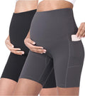 POSHDIVAH Women's Maternity Yoga Shorts Over-the-Belly Bump 5ft or 8ft