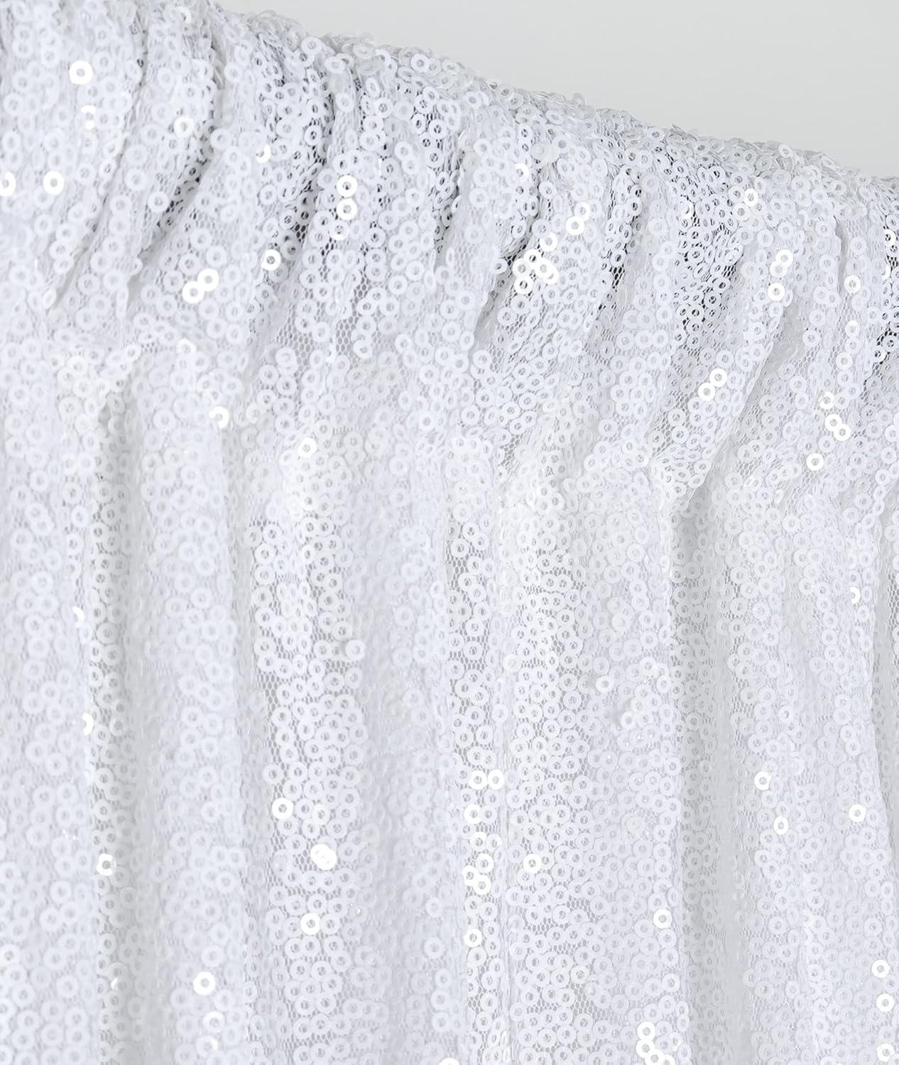Sparkling White Sequin Curtain - 10x10FT Glam Decor