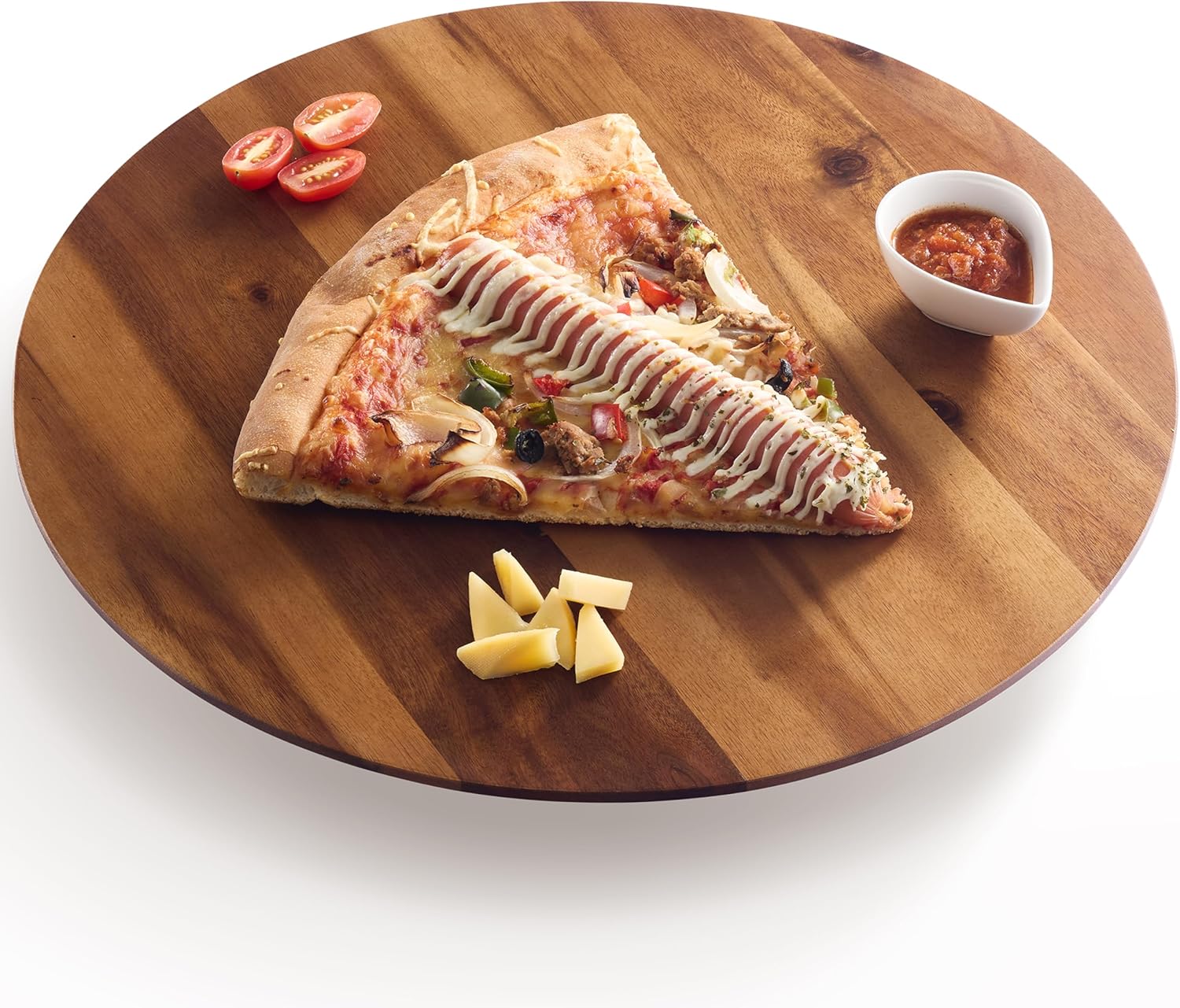 16-Inch Acacia Wood Lazy Susan for Charcuterie and Cheese Boards