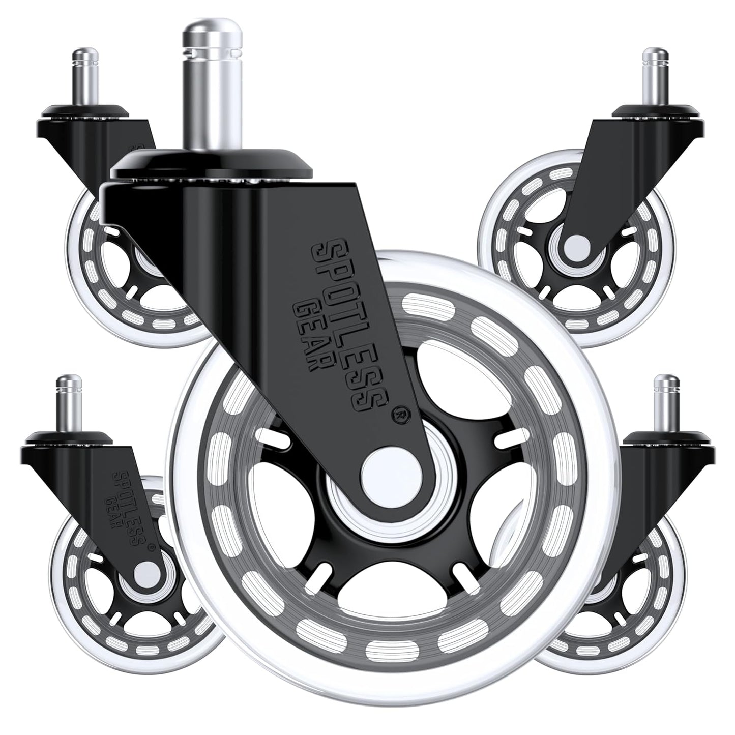 Whisper Quiet 3 Rollerblade Chair Wheels - SPOTLESS GEAR