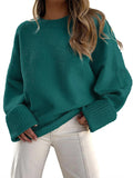 Women's Oversized Fuzzy Knit Sweater - Cozy Casual Pullover