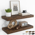 24in Floating Shelves for Wall 2 Pack - Rustic Wood Storage