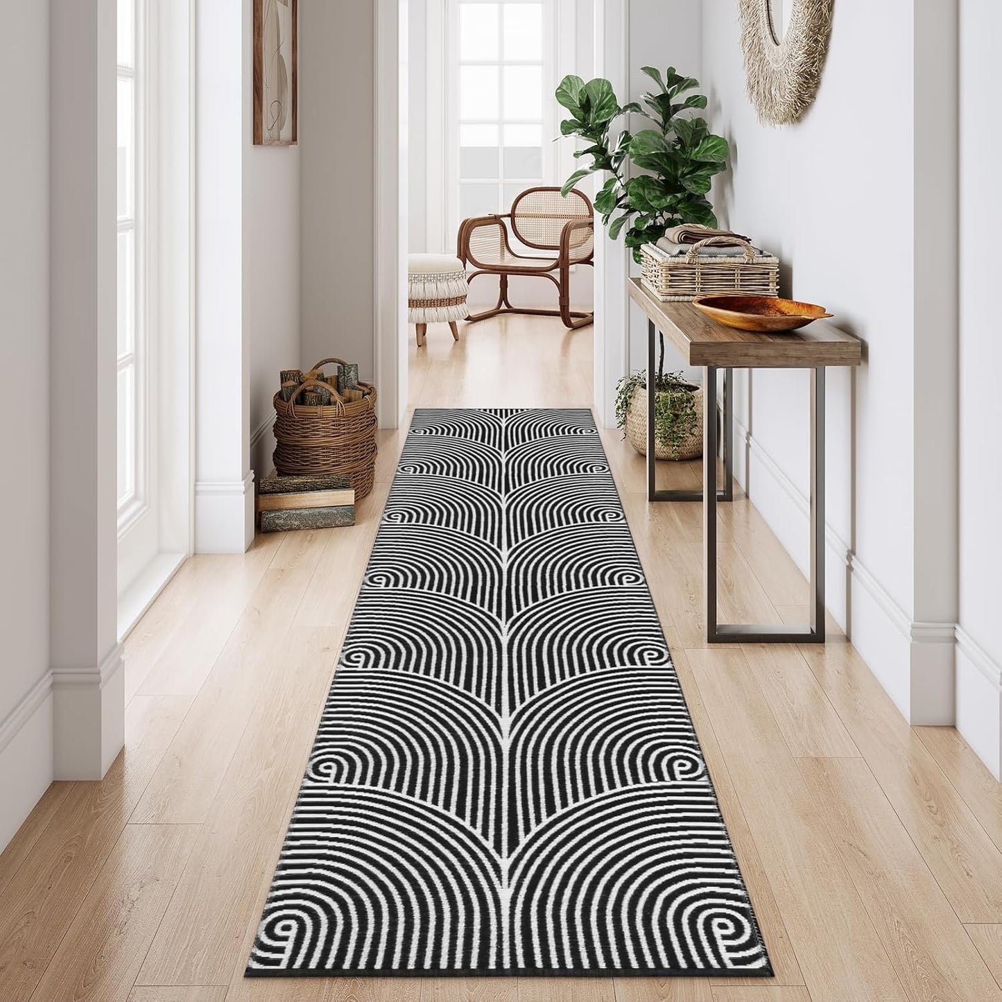 Tiffasea Long Hallway Runner Rug 2.6ftx10ft for Modern Spaces