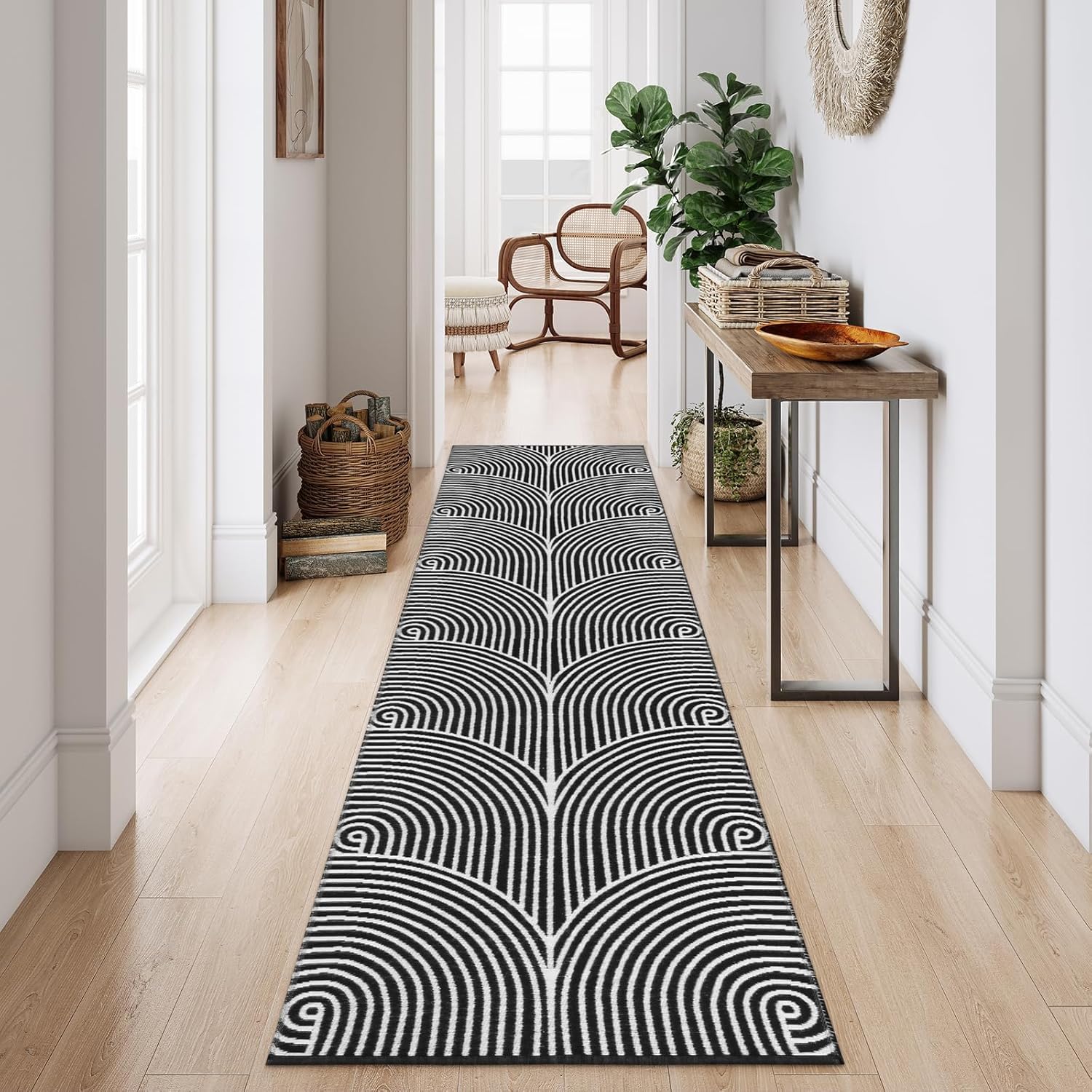 Tiffasea Long Hallway Runner Rug 2.6ftx10ft for Modern Spaces