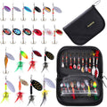 PLUSINNO Fishing Lures for Bass 16pcs Spinner Lures with Carry Bag