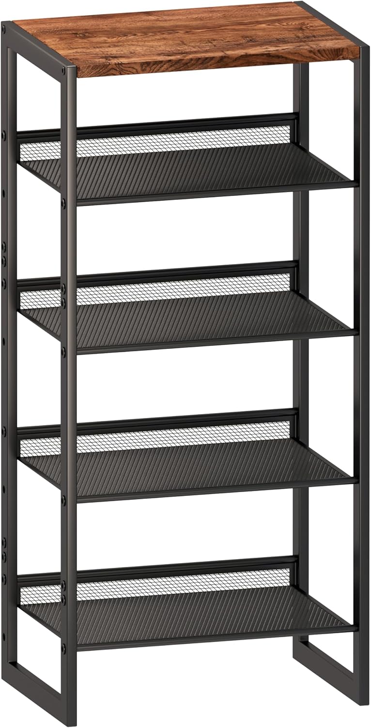 Narrow 5-Tier Shoe Rack for Entryway and Closet Organization