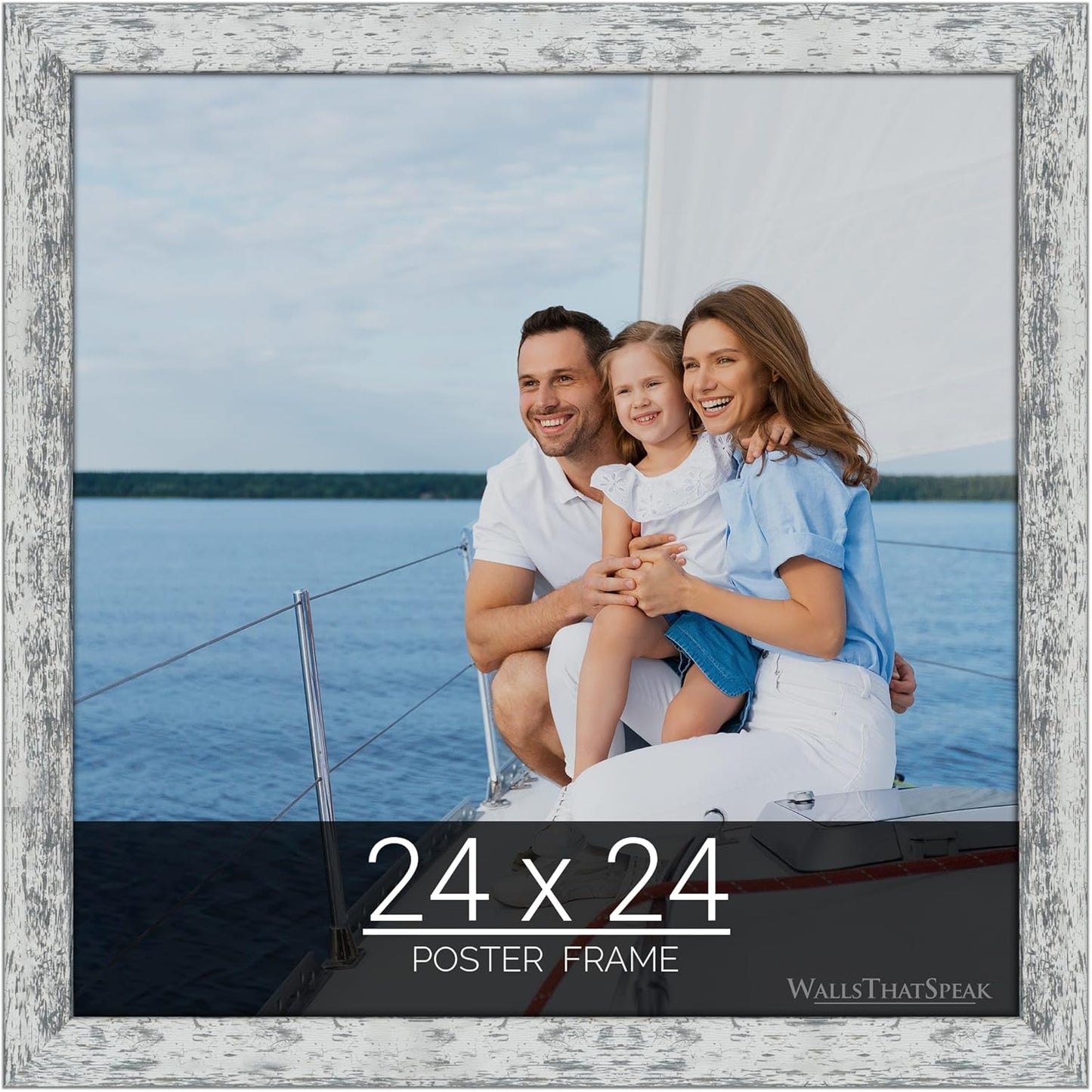 24x24 White American Barn Picture Frame for Puzzles and Photos